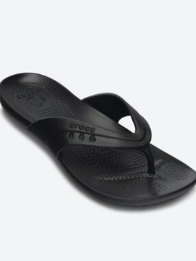 Crocs Black Flip Flop Sandals, Size 8